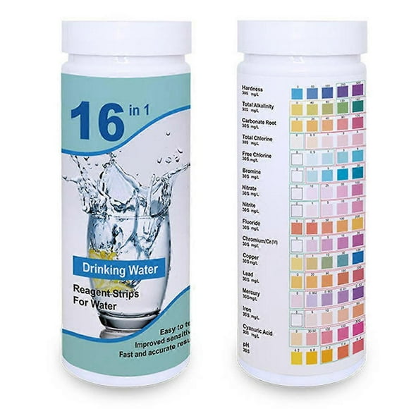 16 in 1 Water Quality Test Strips, Comprehensive Analisis Tap Water Testing Paper, for Swimming Pool