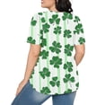 thumbnail image 4 of Ladies' St. Patrick's Day Themed Casual Loose Fit Short Sleeve Printed Round Neck Holiday Top, 4 of 6