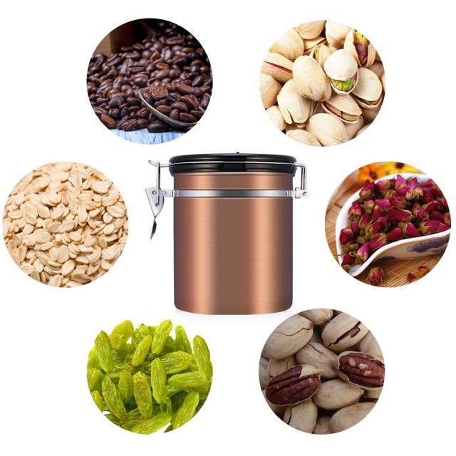Airscape Coffee Beans Storage Canister Acero inoxidable hermético Coffee Beans Container Storage Canister Can-1.5L(oro) EOTVIA No