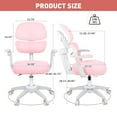 thumbnail image 4 of COSVALVE Height Adjustable Kids Study Desk Chair Ergonomic Back-Following,Sit-Locking Boys Girls Computer Chair with 360°Casters(Pink), 4 of 16
