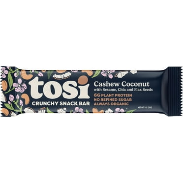 TOSI SuperBites, Gluten-Free Snack Bars, Cashew Coconut, Vegan, Organic, 1 oz, 12 bars