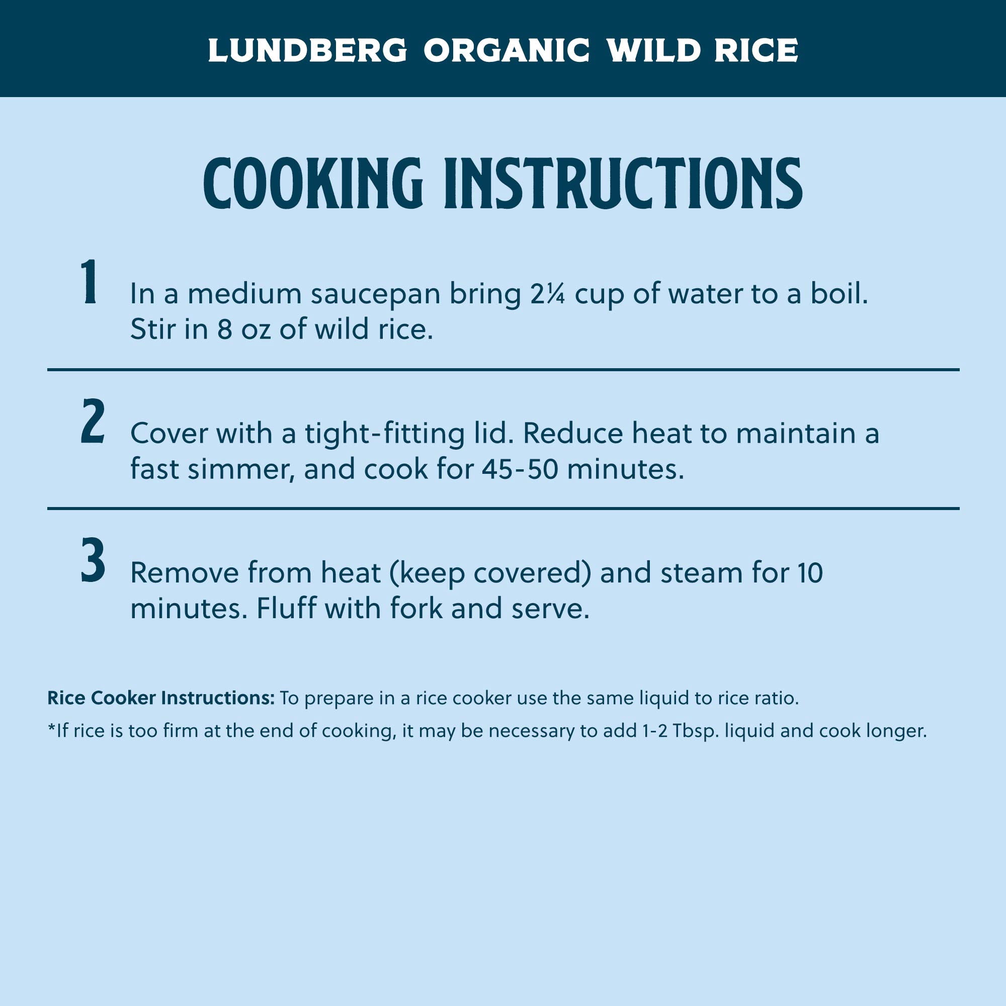 Lundberg Family Farms - Organic Wild Rice, Pantry Staple, Great for Cooking, Long Grain, Firm Texture, Nutty Flavor, Rich & Hearty, Whole Grain, Non-GMO, Gluten-Free, Vegan, Kosher (8 oz, 6-pack)6
