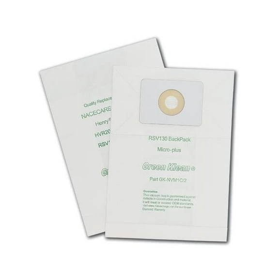 Green Klean GK-NVM1C N.A.C.E. & Numatic Henry & James Backpack RSV130 Replacement Vacuum Bags - 10 per Case - Case of 10