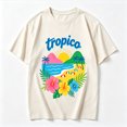 thumbnail image 2 of Womens Graphic Tees Short Sleeve T Shirts | Cotton Loose Casual Tops for Teen Girls, Vintage Tropica Tropical Flower Ocean Graphic T-shirts, 2 of 5