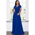 thumbnail image 3 of KOH KOH Long V-Neck Flowy Cap Short Sleeve V-Neck Bridesmaid Wedding Guest Party Formal Summer Sundress Tall Gown Maxi Dress Dresses For Women Cobalt Royal Blue Medium US 8-10 NT074, 3 of 7