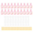 thumbnail image 2 of Luzkey 20Pcs Easter Gift Bags with Pink Rabbit Greeting Cards Transparent Bags Multifunctional Lovely Lightweight Candy Cookie Bags, 2 of 8