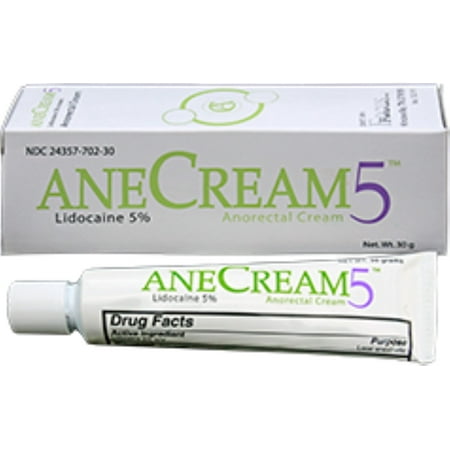 Anecream 5 - 5% Lidocaine Anorectal Anesthetic Pain Relief Cream 15 g (Pack of 2)