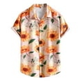 thumbnail image 1 of Camisas Para Hombre Manga Larga Negra Camisas de un solo pecho de primavera y verano para hombre, camisa informal de manga corta con solapa para playa y vacaciones al libre (Yellow, M), 1 of 7