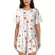 thumbnail image 1 of Fotbe Red coral and scallop seashell Conjunto de Pijama Estampado para Mujer, 2 Piezas, Ropa de Dormir con Camiseta de Manga Corta y Shorts Suaves-Large, 1 of 6