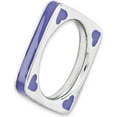 thumbnail image 4 of Sterling Silver Polished Purple-Enameled Square Ring, 4 of 7