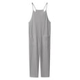 thumbnail image 4 of eczipvz Girl's Casual Sleeveless Jumpsuits Spaghetti Straps Long Overalls With Pockets Summer Clothes for Teen Girls Grey|13-14 Years, 4 of 7