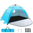 thumbnail image 5 of WARMTUYO Pop Up Beach Tent for 2-3 Person, UPF 50+ Sun Shelter, Portable Extendable Beach Canopy, for Camping, Hiking, Outdoor, with Zip and Privacy Screen, -Sky Blue, 5 of 12