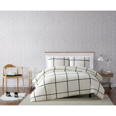 Truly Soft Kurt Windowpane King 3-Piece Duvet Cover Set