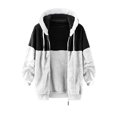 thumbnail image 3 of Zpanxa Winter Coats for Women Fleece Jacket Plus Size Sherpa Faux Fur Coats with Hood Fuzzy Full Zip Hooded Sweatshirt Hoodies Outwear White Black XL, 3 of 7
