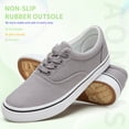 thumbnail image 4 of AOMAIS Men Fashion Canvas Sneakers Non-slip Low top Shoes Comfortable Round Toe Walking Shoes Casual Lace up Tennis Shoes(Grey US8), 4 of 9
