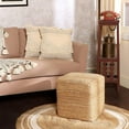 thumbnail image 3 of · REDEARTH · Cube Pouf Foot Stool Ottoman - Jute Braided Pouffe Poof Accent Sitting - Set of 2 Footrest for The Living Room, Bedroom, Nursery, Patio, Lounge, Office - 14.5”x14.5”x16” - Natural, 3 of 9