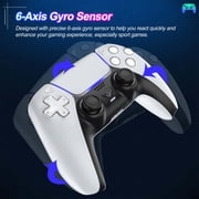 Gaming Controller Compatible with PS5/Slim/Pro/PC, Wireless Gamepad with 6-Axis Gyro/Dual Vibration/1500mAh Battery