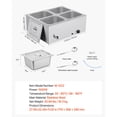 thumbnail image 4 of Dranite Commercial Food Warmer 4-Pan, 1500W Electric Stainless Steel Steam Bain Marie with Lid, Fast Heating Countertop Warmer for Catering Restaurant Buffet Party, Includes Soup & Perforated Ladles, 4 of 6