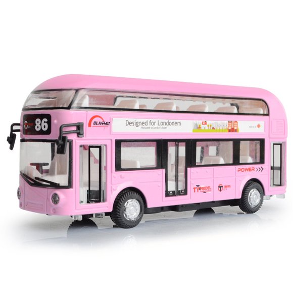Lovely Alloy Tourist Bus Model Pullback Car Figure Children Gift Home Ornament
