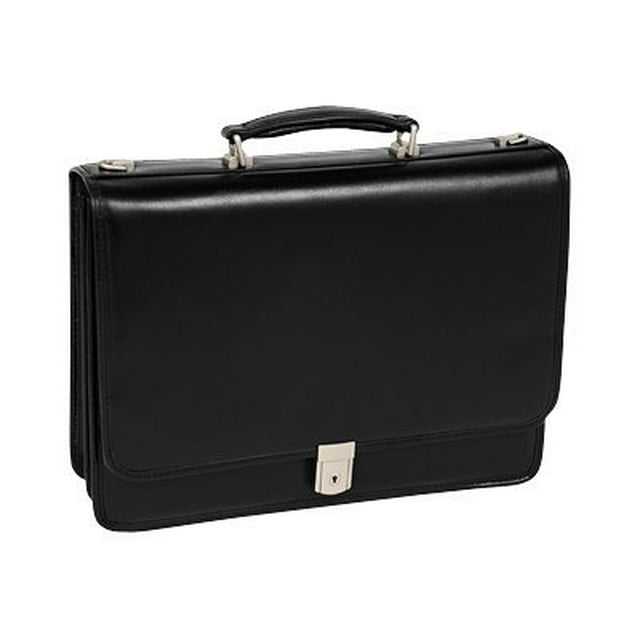 Mcklein 4U0006 15.6 in. Lexington Leather Flapover Double Compartment Briefcase