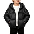 thumbnail image 2 of Agkizg Kids Boys Hooded Puffer Coat Lightweight Thick Zip Up Winter Jacket with Pockets Solid Color Warm Windproof Outerwear, 2 of 6