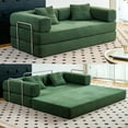 thumbnail image 3 of YINIX 81.6" Sleeper Sofa with Two Pillows, Comfy Modular Convertable Sofa Couch for Living Room, Small Spaces, Green, 3 of 13