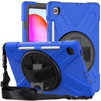 XYX Case for Samsung Galaxy Tab S6 Lite 10.4 inch SM-P610/P613/P615/P619 with 360 Degree Rotating, Hand Strap, Shoulder Strap, Blue