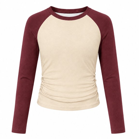 Tiijoy Girls Long Sleeve T-Shirt Color Block Raglan Sleeves Fitted Tee, Sizes 5-14