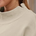thumbnail image 6 of Lenpel Oversized Sweatshirt for Women Turtleneck Long Sleeve Casual Pullover Tops Winter Fall Fashion Outfits with Pocket(Beige,XX-Large), 6 of 7