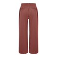thumbnail image 4 of Red Women's Casual Pants, Women Linen Palazzo Pants Wide Leg High Waist Summer Casual Boho Trousers Travel Vacation Outfits,Women's Casual Pants 3XL, 4 of 4