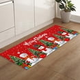 thumbnail image 5 of Kitchen Rugs and Mats Set of 1 Christmas Snowman Xmas Trees Snow Red Background Kitchen Sink Mat,Non-Slip Area Runner Rug,Washable Floor Mat for Home Dining Room Office 20"x47", 5 of 6