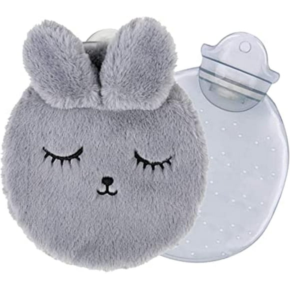 Bouillotte avec Housse, Bouillotte Peluche, Bouillotte avec Housse en Peluche Amovible et Lavable