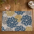 thumbnail image 5 of Sm:)e Floral Vinyl Placemats Set of 4, Heat Resistant Non-Slip Place mats for Dining Table, Washable Durable PVC Vinyl Woven Table Mats, Blue Yellow, 5 of 7