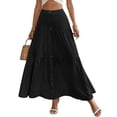 thumbnail image 2 of Women's Maxi Pleated Skirt High Waisted A Line Long Skirts Button Down Business Casual Outfits for Holiday, 2 of 6