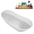 thumbnail image 5 of 75" Streamline B-480-214-WH Soaking Matte White Freestanding Tub and Tray With Internal Drain in Glossy White, 5 of 10