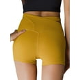 thumbnail image 6 of Xuanfei Women Solid Color Cross-Over Waist Tummy Control Cutout Workout Yoga Shorts, 6 of 6