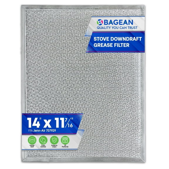 Downdraft Stovetop Filter Replacement for 707929 Jenn Air Filter Downdraft 14” x 11.4”- Grease Screen for Cooktop Fits Into Downdraft Jenair Stove Filter Vents and Protects the Oven (1-Pack)