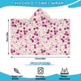 thumbnail image 2 of Pink Pioneer Flower Pattern Hooded Bath Towel，50"x30" for Ages 3 To 12 Kids, Quick Dry Lightweight Soft Microfiber Hood Beach Towel Cover Up for Kids, 2 of 7