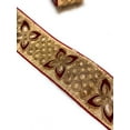 thumbnail image 3 of Gold embroidered sequin mirror work trim 2.3”wide, sold by the yard (Orange), 3 of 10