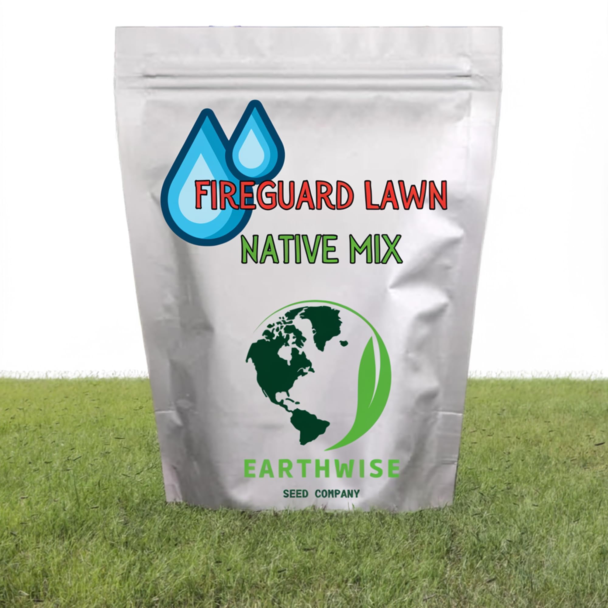 Earthwise Fireguard Native Lawn Seed Mix, Low Growing Dense Turf, Drought Tolerant, Full Sun Grass Seed, 1 lb, Covers 500 Sq ft