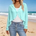 thumbnail image 2 of enyan Women's Long Sleeve Cardigan Sweaters Open Front Cropped Bolero Shrugs for Dresses（Blue,One Size）, 2 of 5