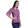 thumbnail image 3 of Moomaya Printed Round Neck Top For Women Elbow Sleeve Blouse Tunic Formal Wear, 3 of 6