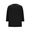 thumbnail image 6 of Loose Fitting Blouses for Women Plus Size New Knitted Pullover Tops for Women 3/4 Sleeve Lace Blouses Dressy Casual Crew Neck Loose Comfy Tunic Shirt Black L, 6 of 8