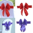 thumbnail image 2 of High Elasticity Chair Back Decoration, Satins Bows Stretch Chair Sashes Tie , Installation for Home Use, 2 of 8