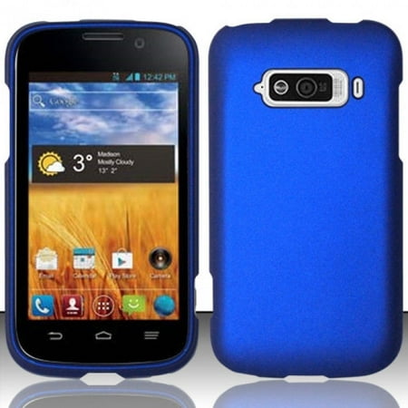 Rubberized Blue Snap - ZTE Imperial N9101 Rubberized HARD Protector Case Snap On Phone Cover Blue