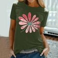 thumbnail image 2 of Tnhcen Women's Summer Floral Print Crew Neck Short Sleeve T-Shirt - Basic Plus Size Friendly S-2XL | Soft Polyester Spandex Cotton Blend, 2 of 5