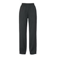 thumbnail image 3 of Vivianyo HD Women's Pluse Size Smooth Knit Straight Trousers, Womens Fall Elastic Pull On Waist Full Length Casual Bottoms with Side Pockets, Women's Dark Gray, Sizes S-5XL, 3 of 8