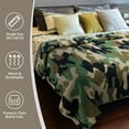 thumbnail image 4 of Catalonia Sherpa Throw Blanket, Fuzzy Snuggle Blanket for Camping, Traveling, Couch, and Bed, Super Soft, Light Weight, Reversible Blanket for all Season Use, Green Camo, 50'' x 60'', 4 of 7