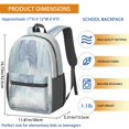 thumbnail image 5 of 17 Inch Lightweight Backpack,PVC Waterproof Oxford Fabric, Ergonomically Designed, with Large Capacity, Aqua Blue Watercolor, 5 of 5