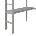 thumbnail image 5 of Twin Size Loft Bed, Bunk Bed with Built-in Desk and Staircase, Wood Loft Bed Frame with Full-length Guardrail for Kids Teens, No Box Spring Needed, Easy Assembly, Gray, 5 of 7